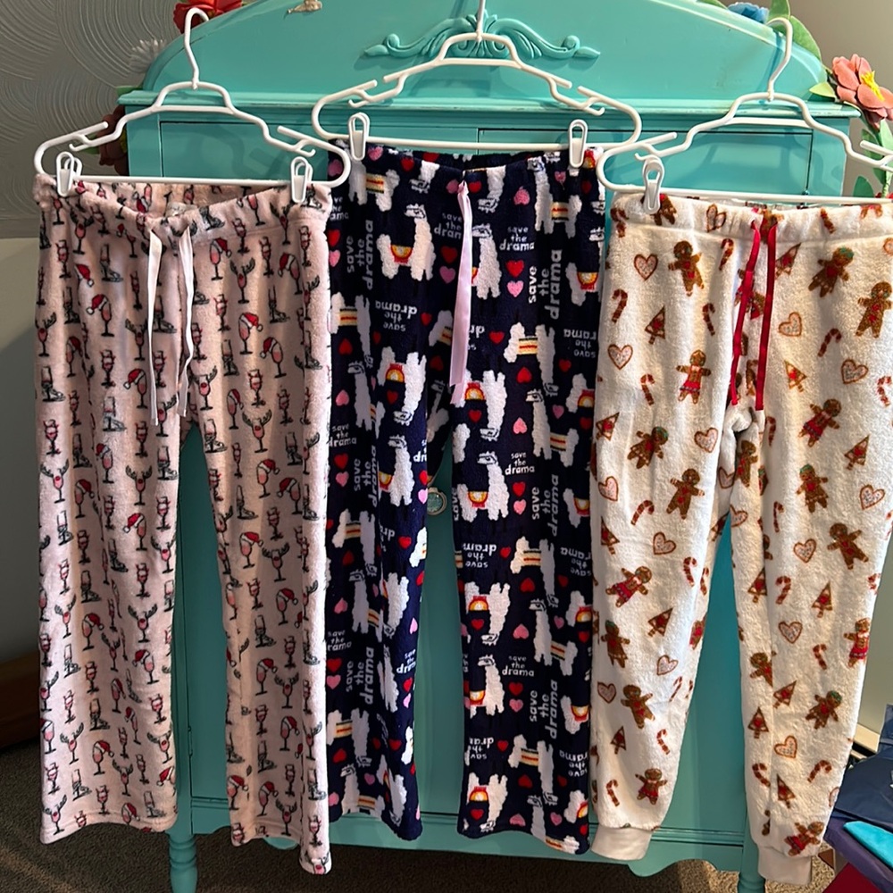 Bundle of 3 Soft and Comfortable Pajama Bottoms-Size Small